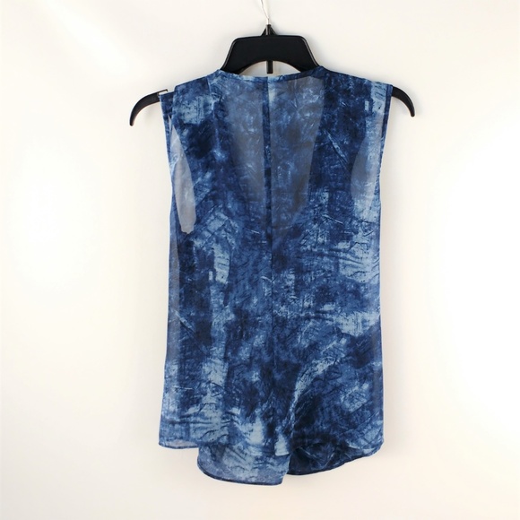 Michael Kors Blue Tank with Knotted Front PM - Picture 2 of 6